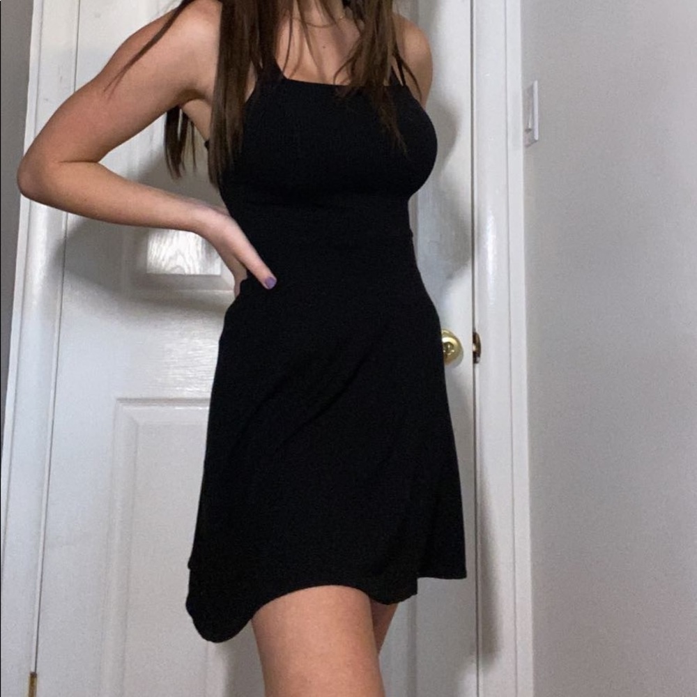 Forever 21 Ribbed Black spaghetti strap dress